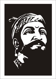 Picture of Buy 9x9 Inch Black and White Radium Chhatrapati Shivaji Maharaj Sticker.
